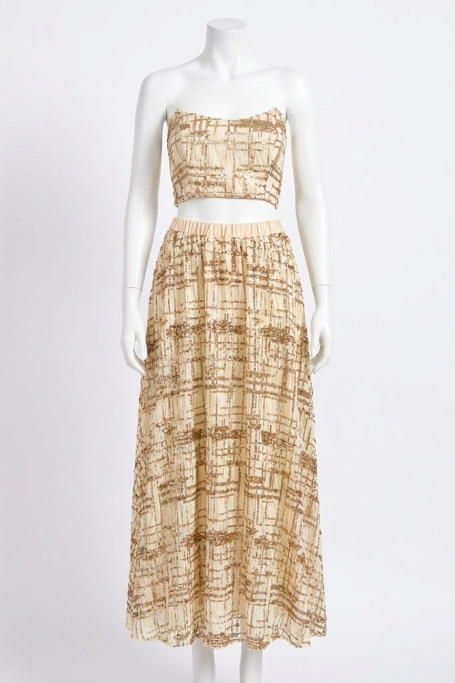 NEW EN SAISON quinn sequin set in gold